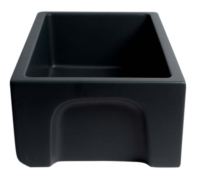 ALFI brand AB3018HS-BM 30" Black Matte Reversible Smooth / Fluted Single Bowl Fireclay Farm Sink