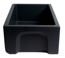 Load image into Gallery viewer, ALFI brand AB3018HS-BM 30&quot; Black Matte Reversible Smooth / Fluted Single Bowl Fireclay Farm Sink