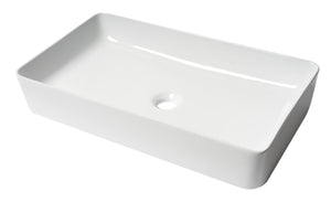 ALFI brand ABC902-W White 24" Modern Rectangular Above Mount Ceramic Sink