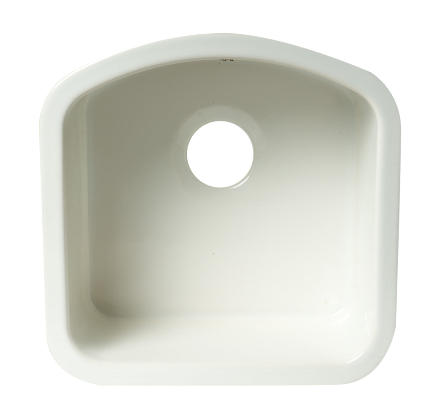 ALFI brand AB1818C 17" White Fireclay Undermount D-Shaped Kitchen Sink