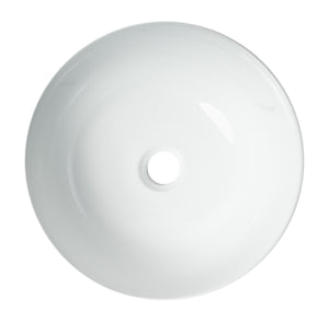 ALFI brand ABC906 Black & White 15" Round Vessel Above Mount Ceramic Sink