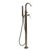 Load image into Gallery viewer, ALFI brand AB2534-BN Brushed Nickel Single Lever Floor Mounted Tub Filler Mixer w Hand Held Shower Head