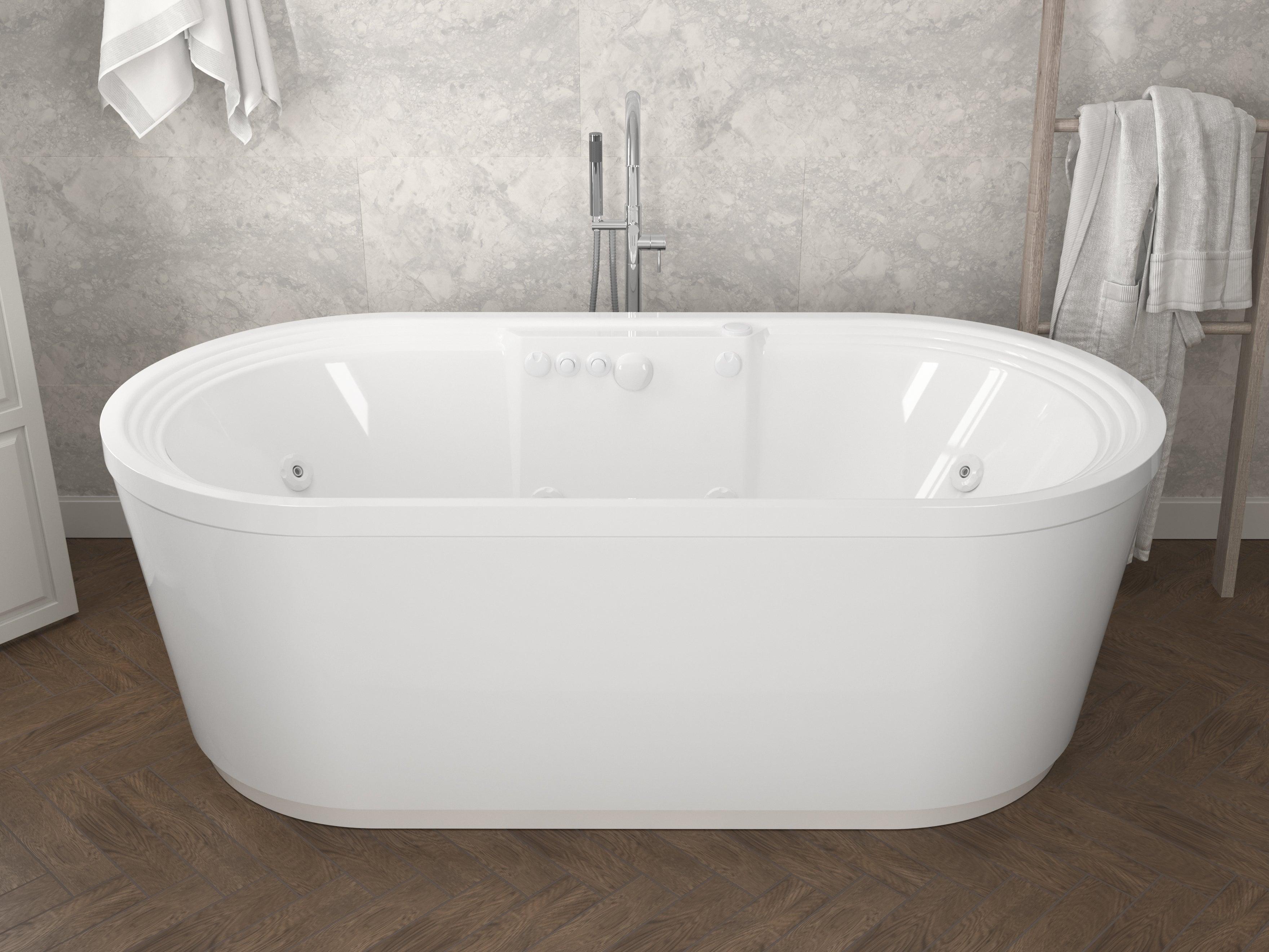 Atlantis Whirlpools Royale 34 x 67 Oval Freestanding Air & Whirlpool Water Jetted Bathtub