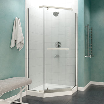 Castle Series 49 in. x 72 in. Semi-Frameless Shower Door with TSUNAMI GUARD