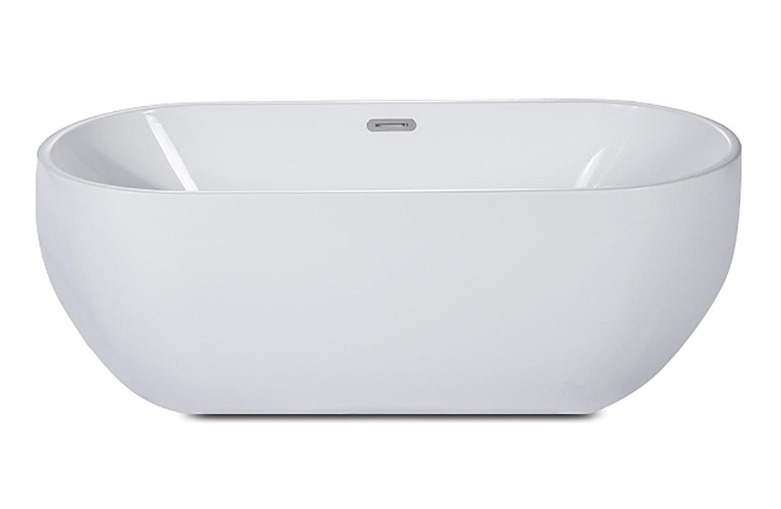 ALFI brand AB8839 67 inch White Oval Acrylic Free Standing Soaking Bathtub