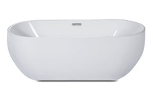 Load image into Gallery viewer, ALFI brand AB8839 67 inch White Oval Acrylic Free Standing Soaking Bathtub