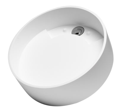 ALFI brand ABRS15R 15" Round White Matte Solid Surface Resin Sink