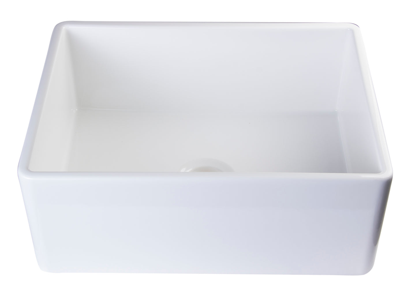 ALFI brand AB505-W White 26" Contemporary Smooth Apron Fireclay Farmhouse Kitchen Sink