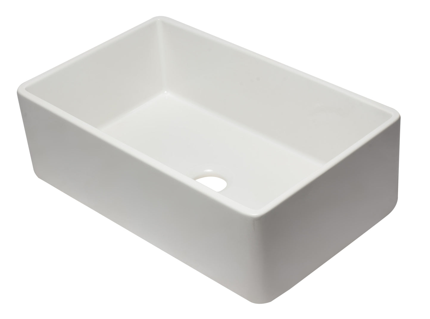 ALFI brand AB3320SB-W 33 inch White Reversible Single Fireclay Farmhouse Kitchen Sink