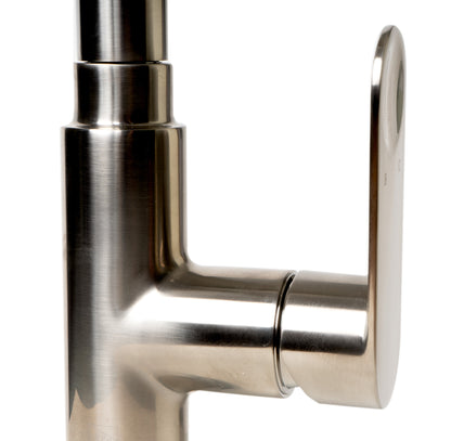 ALFI brand ABKF3480-BN Brushed Nickel Gooseneck Pull Down Kitchen Faucet