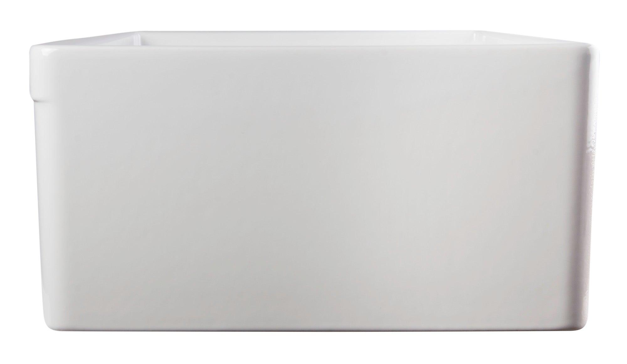 ALFI brand AB511-W White 30" Decorative Lip Apron Single Bowl Fireclay Farmhouse Kitchen Sink