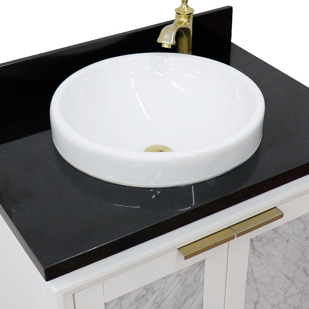 Bellaterra 31" Wood Single Vanity w/ Counter Top and Sink 400990-31-WH-BGRD