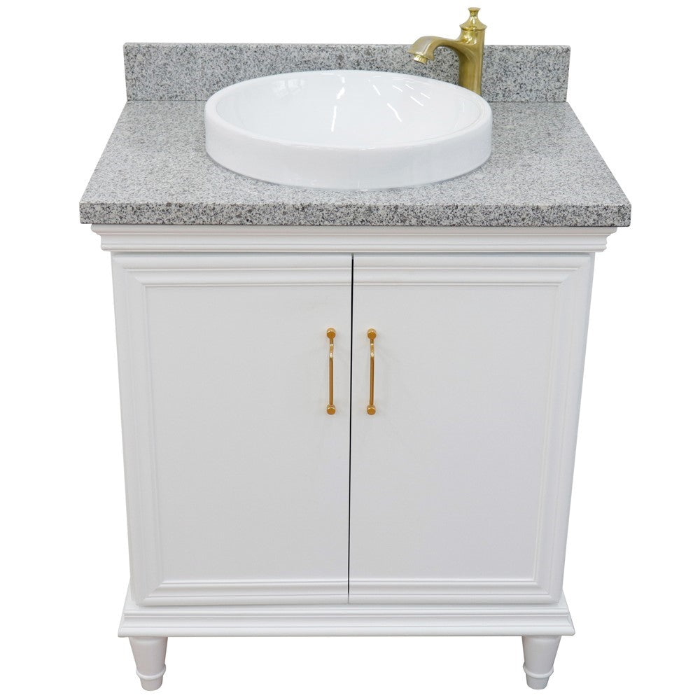 Bellaterra White 31" Wood Single Vanity w/ Counter Top and Sink 400800-31-WH