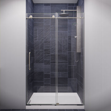 Madam Series 48 in. by 76 in. Frameless Sliding Shower Door with Handle