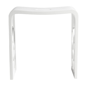 ALFI brand ABST88 Designer White Matte Solid Surface Resin Bathroom / Shower Stool
