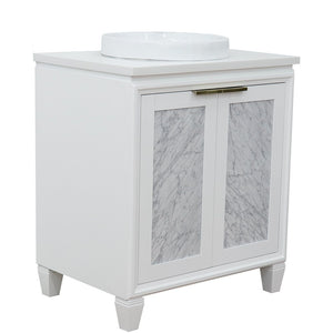 Bellaterra 31" Wood Single Vanity w/ Counter Top and Sink 400990-31-WH-WERD