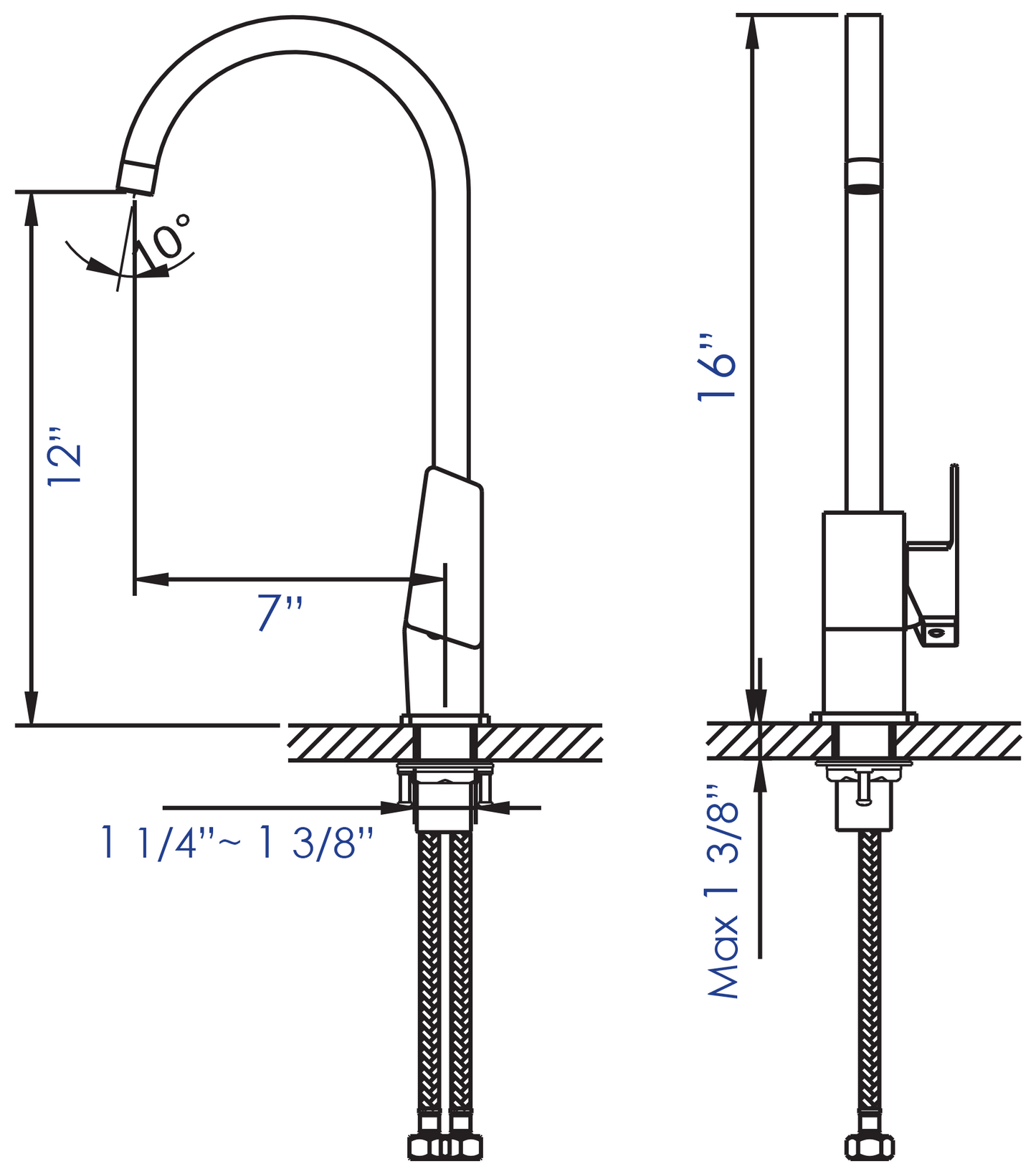 ALFI brand AB3470-PC Polished Chrome Gooseneck Single Hole Bathroom Faucet