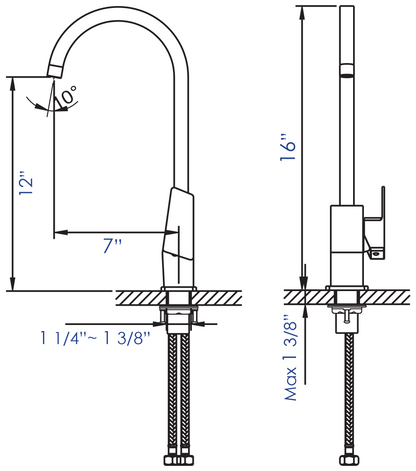 ALFI brand AB3470-BN Brushed Nickel Gooseneck Single Hole Bathroom Faucet