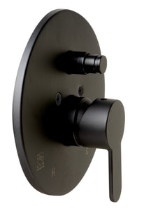 ALFI brand AB3101-BM Black Matte Shower Valve with Rounded Lever Handle and Diverter