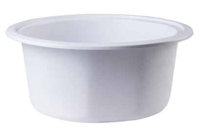 ALFI brand AB1717DI-W White 17" Drop-In Round Granite Composite Kitchen Prep Sink