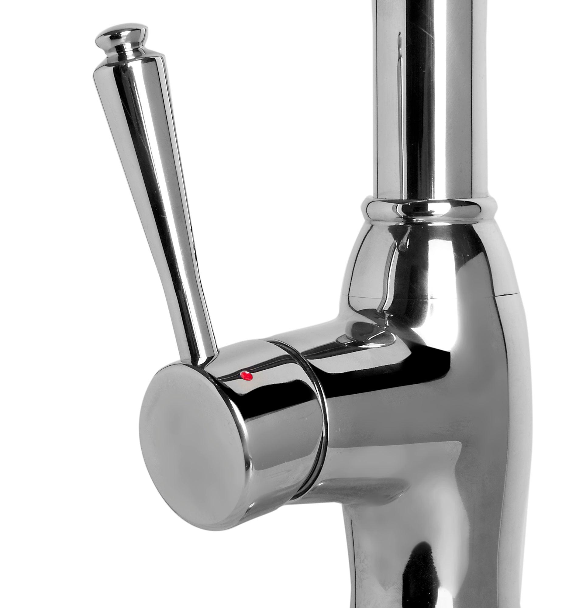 ALFI brand AB2043-PSS Traditional Solid Polished Stainless Steel Pull Down Kitchen Faucet