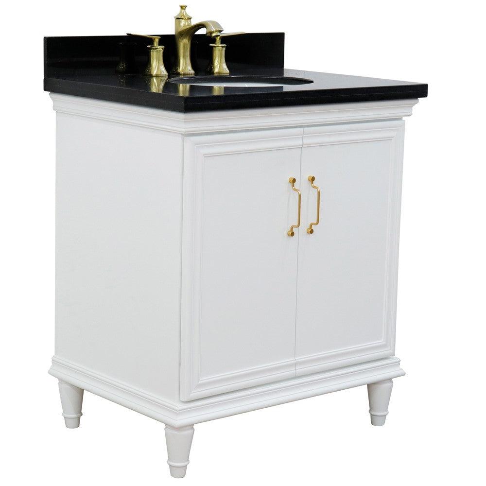 Bellaterra 31" Wood Single Vanity w/ Counter Top and Sink 400800-31-WH-BGO