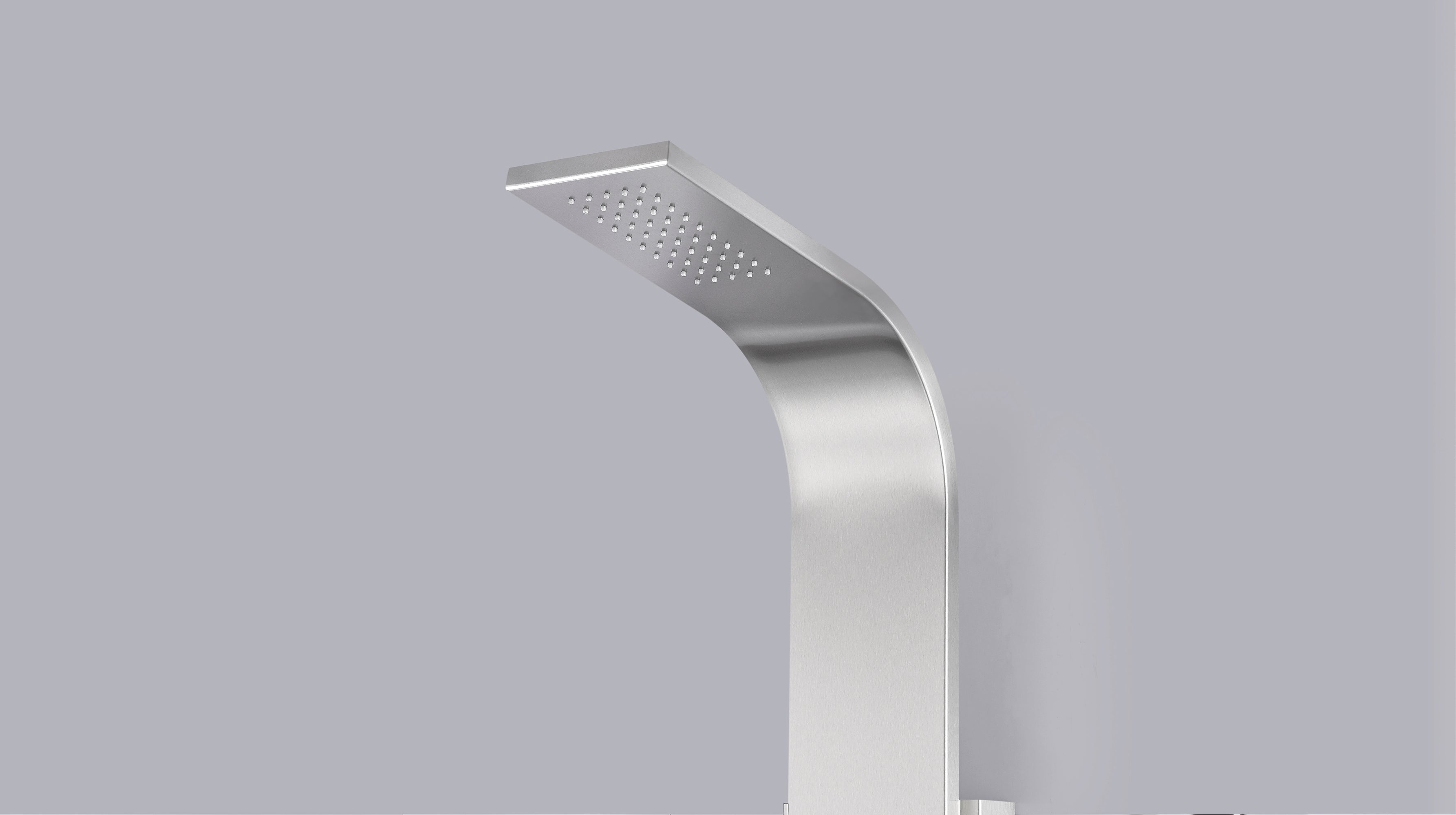 Visor 60 in. Full Body Shower Panel with Heavy Rain Shower and Spray Wand in Brushed Steel