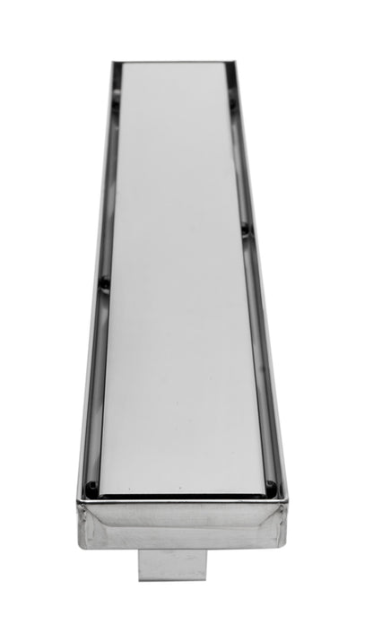 ALFI brand ABLD24B-PSS 24" Modern Polished Stainless Steel Linear Shower Drain with Solid Cover