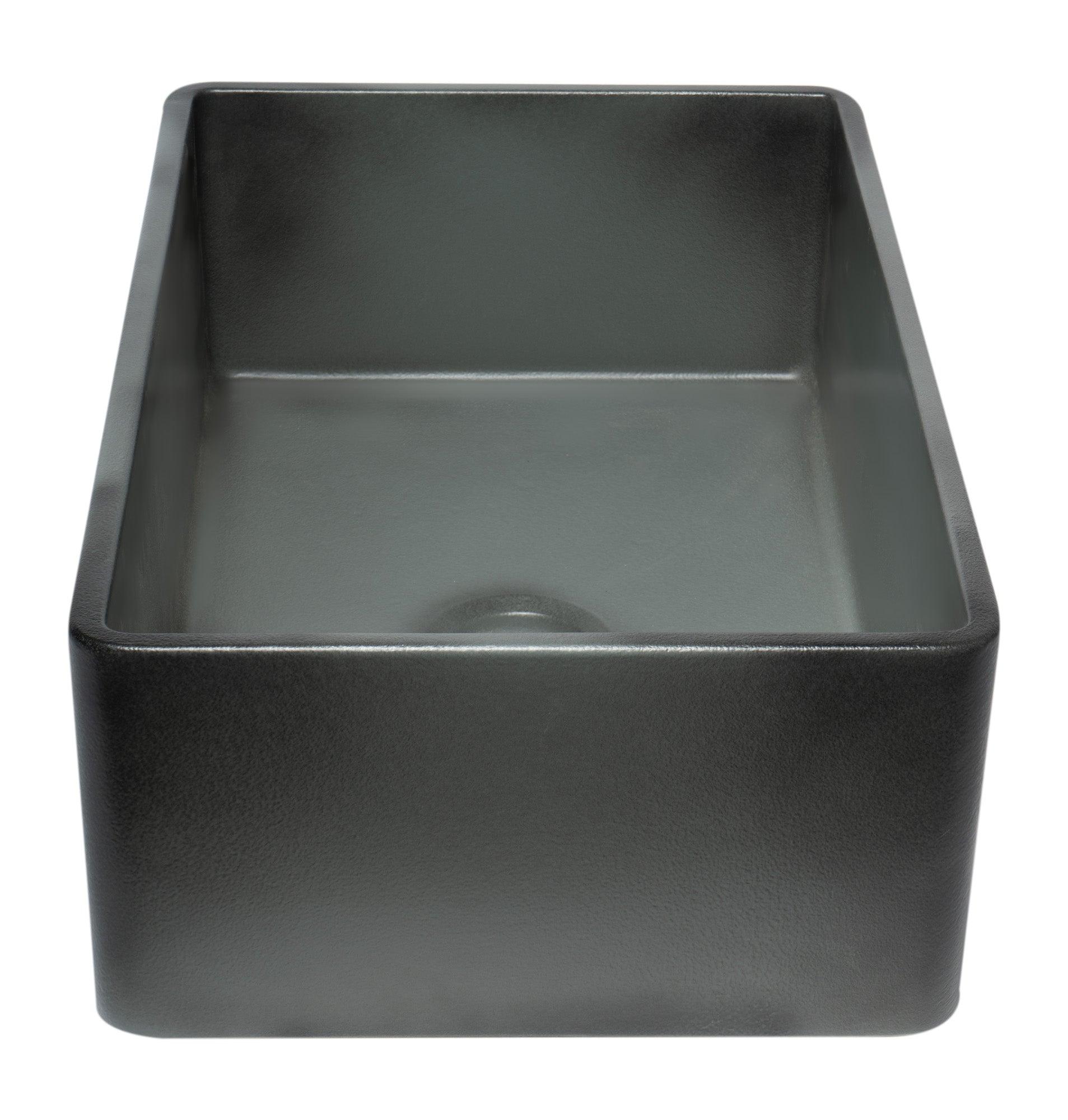 ALFI brand ABCO3320SB Concrete Color 33 inch Reversible Single Fireclay Farmhouse Kitchen Sink