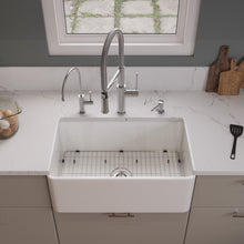 Load image into Gallery viewer, ALFI brand ABF3018 30&quot; White Thin Wall Single Bowl Smooth Apron Fireclay Kitchen Farm Sink