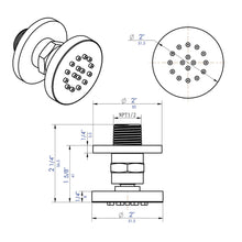 Load image into Gallery viewer, ALFI brand AB3830-BN Brushed Nickel 2&quot; Round Adjustable Shower Body Spray