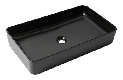 ALFI brand ABC902-BM Black Matte 24" Modern Rectangular Above Mount Ceramic Sink