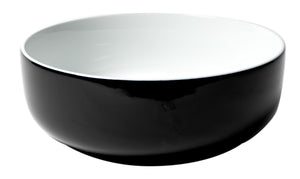 ALFI brand ABC908 Black & White 15" Round Above Mount Ceramic Sink