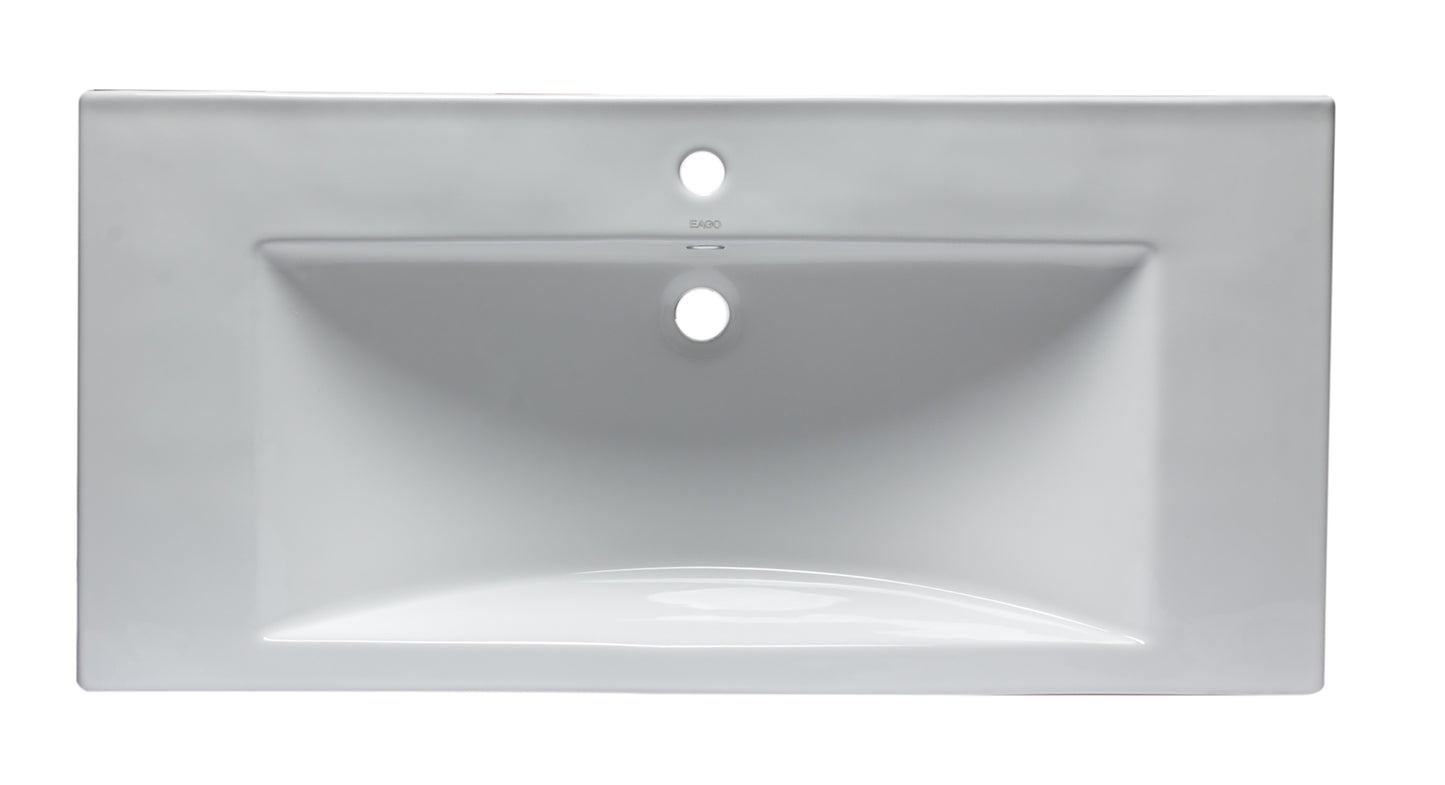 EAGO BH002 White Ceramic 40"x19" Rectangular Drop In Sink