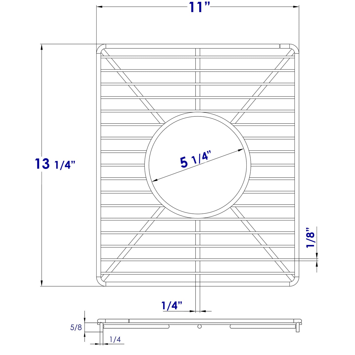 ALFI brand ABGR3618S Stainless steel kitchen sink grid for small side of AB3618DB. AB3618ARCH