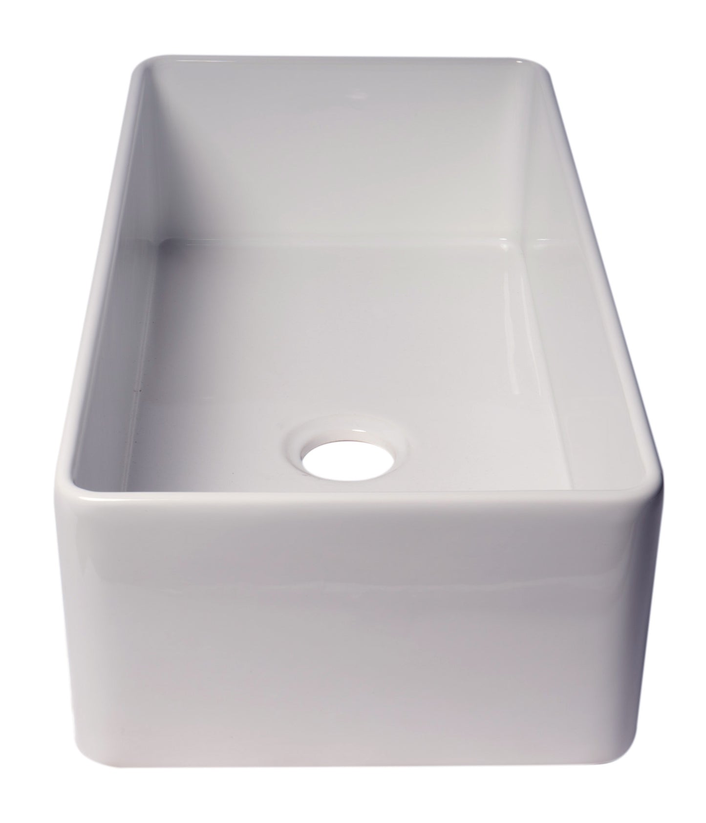 ALFI brand ABF3618 36" White Thin Wall Single Bowl Smooth Apron Fireclay Kitchen Farm Sink