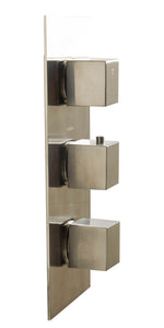 ALFI brand AB2901-BN Brushed Nickel Concealed 4-Way Thermostatic Valve Shower Mixer /w Square Knobs