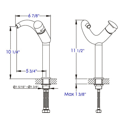 ALFI brand AB1570-BM Black Matte Tall Wave Single Lever Bathroom Faucet