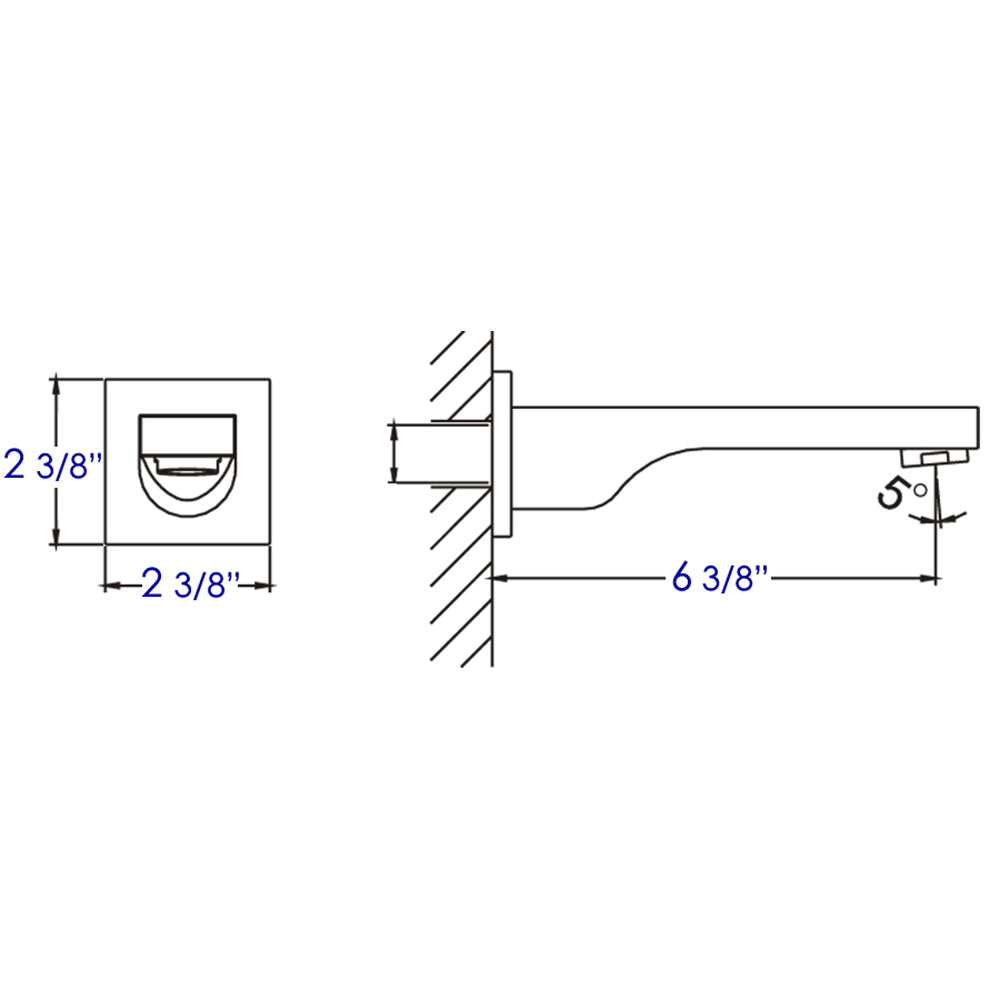 ALFI brand AB9201-PC Polished Chrome Wallmounted Tub Filler Bathroom Spout