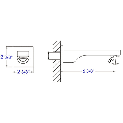 ALFI brand AB9201-PC Polished Chrome Wallmounted Tub Filler Bathroom Spout