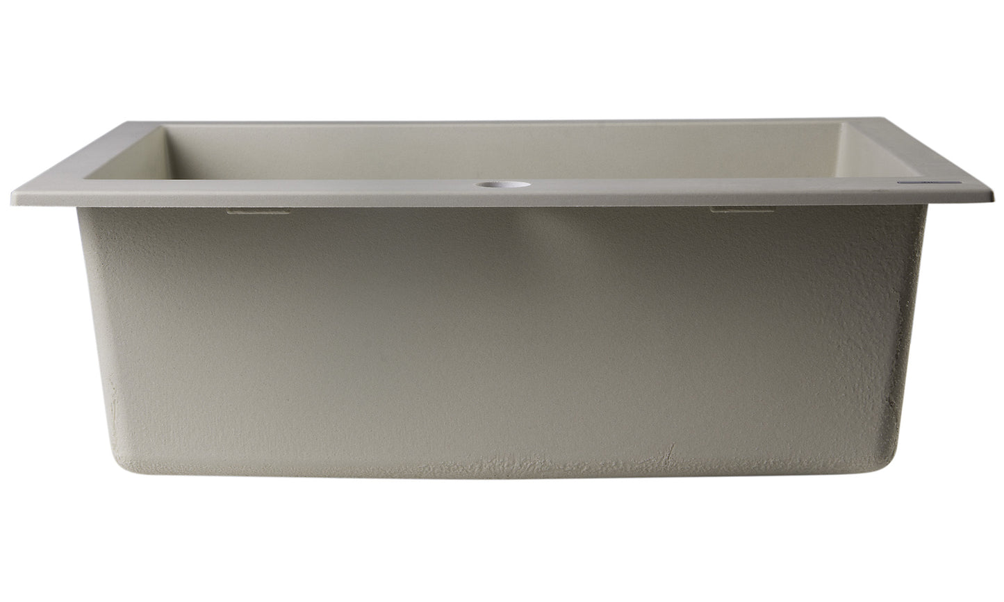 ALFI brand AB2420DI-B Biscuit 24" Drop-In Single Bowl Granite Composite Kitchen Sink