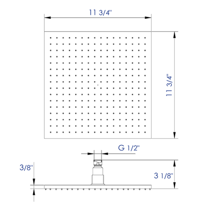 ALFI brand LED12S-BN Brushed Nickel 12" Square Multi Color LED Rain Shower Head