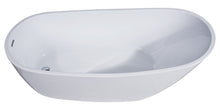 Load image into Gallery viewer, ALFI brand AB8826 68 inch White Oval Acrylic Free Standing Soaking Bathtub
