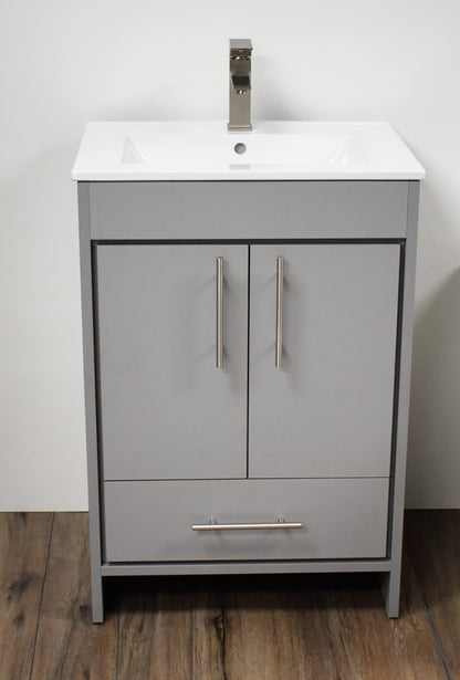 Volpa USA Pacific 24" Modern Soft Grey Bathroom Vanity MTD-3124G-14  FB