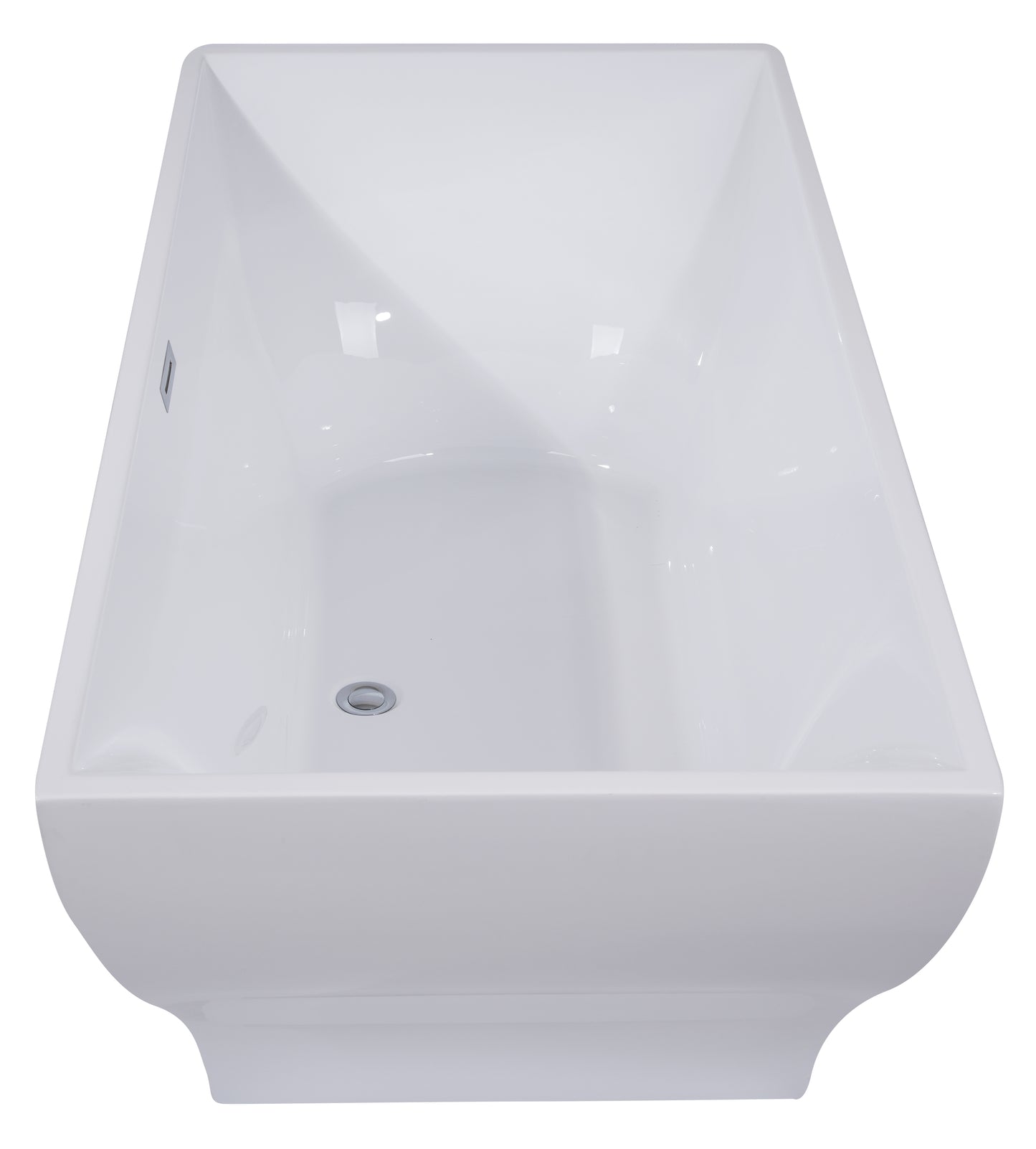 ALFI brand AB8840 67 inch White Rectangular Acrylic Free Standing Soaking Bathtub