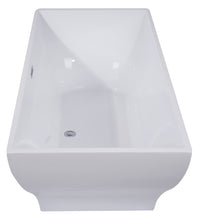Load image into Gallery viewer, ALFI brand AB8840 67 inch White Rectangular Acrylic Free Standing Soaking Bathtub