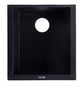 ALFI brand AB1720UM-BLA Black 17" Undermount Rectangular Granite Composite Kitchen Prep Sink