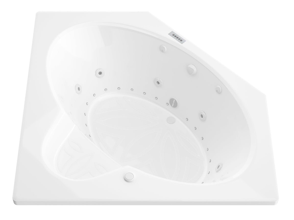 Atlantis Whirlpools Sublime Deluxe Series 61.625 x 82in. Air and Whirlpool Jetted corner Bathtub in White