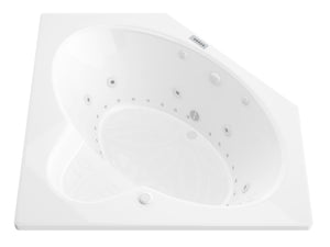 Atlantis Whirlpools Sublime Deluxe Series 61.625 x 82in. Air and Whirlpool Jetted corner Bathtub in White