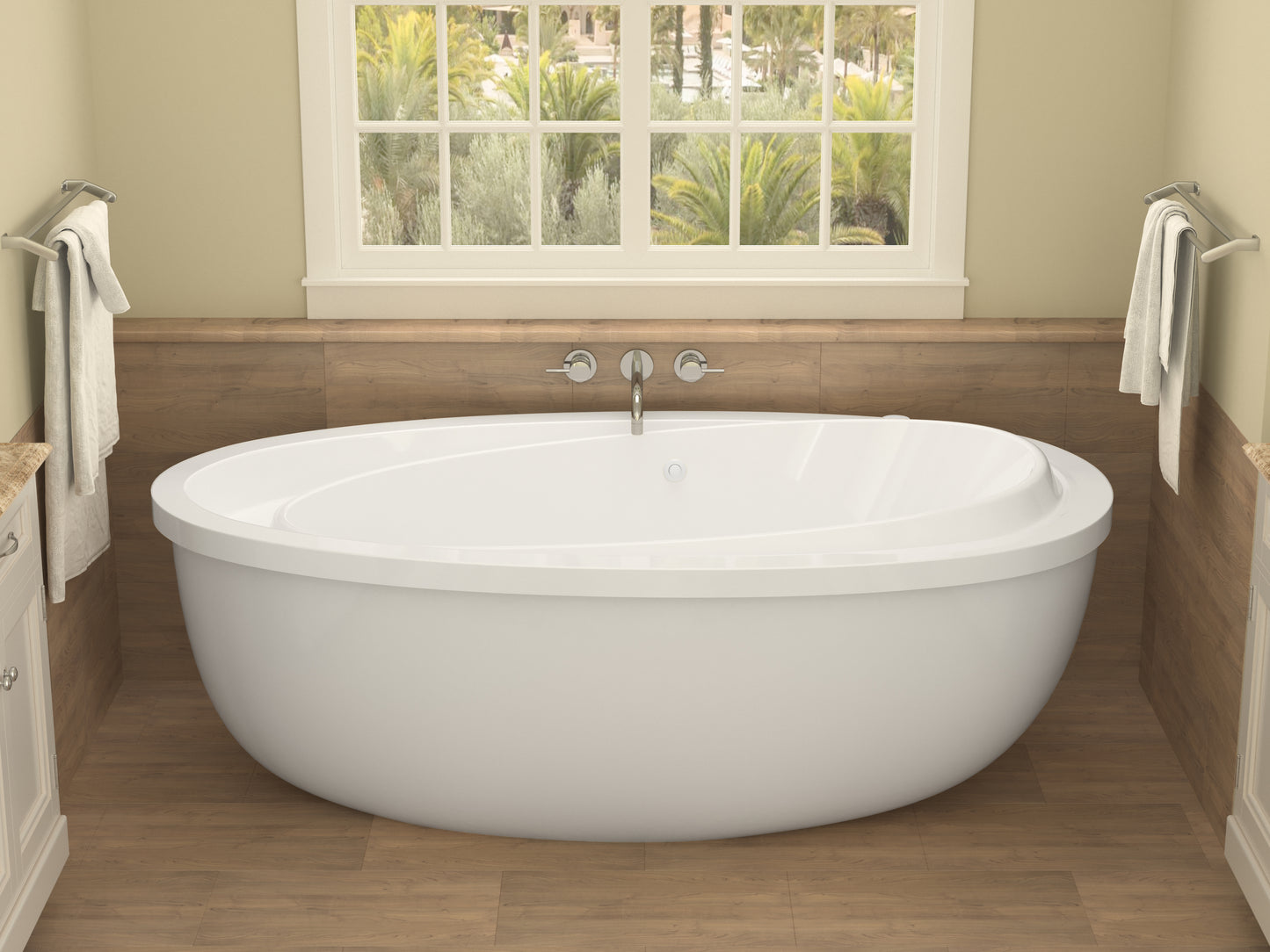 Atlantis Whirlpools Breeze 38 x 71 Oval Freestanding Air Jetted Bathtub